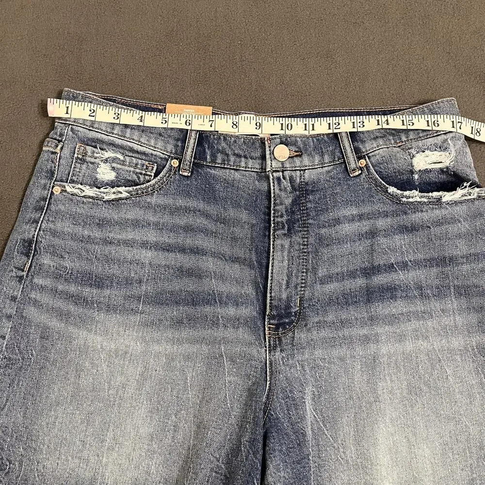 BKE Denim Parker High Rise Shorts Size 31 Jean Distressed Raw Hem Cowgirl NWT
